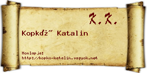 Kopkó Katalin névjegykártya